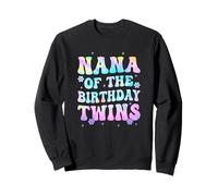 Nana Of The Birthday Twins Girls Kids Party Retro Bday Sweatshirt