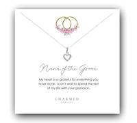 Nana of the Groom Cubic Zirconia Heart Necklace 925 Sterling Silver, Jewellery Gift for Women, Nana Gift, Nana Necklace, Gift for Nana