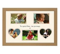 Nana Photo Frame Special Nana Love You Photo Picture Frame Multi Aperture Double Mounted Quality Gift (Oak Finish Frame Cream Mount Beige Inside)