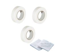 NanaCare Microporous Medical Tape Waterproof, 3 Rolls 1.25cm x 10m + 2 pc Gauze Pads - Hypoallergenic Surgical Tape For Wound Care, Dressings & Face, First Aid Waterproof Bandage For Sensitive Skin