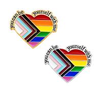 Nanafast 3Pcs LGBTQ Pride Pins - Rainbow Heart Lapel Pin Brooch Badge for Pride Month Parades and Events - Accessories for Clothes, Bags and Hats, Metal, no gemstone