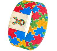 Nanafast Autism Awareness Bracelet - Colorful Elastic Wristband for Women & Men, 6.3 Inch, Polyester, no gemstone