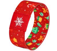 Nanafast Christmas Bracelet Wristband Elastic Christmas Tree Bracelet for Women Men Santa Claus Snowman Snowflake Xmas Bracelets for Party, Red 1pc, Polyester, no gemstone
