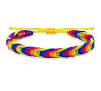 Nanafast LGBTQ Rainbow Pride Bracelets for Women Men Bisexual Lesbian Transgender Pansexual Nonbinary Asexual Gender Fluid Handmade Braided LGBT Pride Bracelets for Pride Month LGBTQ Community
