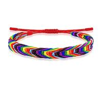 Nanafast LGBTQ Rainbow Pride Bracelets for Women Men Bisexual Lesbian Transgender Pansexual Nonbinary Asexual Gender Fluid Handmade Braided LGBT Pride Bracelets for Pride Month LGBTQ Community