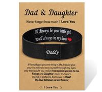 Nanafast To Daddy Bracelet from Daughter Stretch Elastic Wristband Black Bracelets for Dad Personalized Jewelry with Message Card for Father, stretch, Polyester, no gemstone