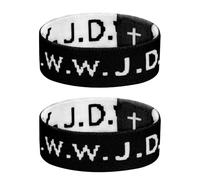 Nanafast WWJD Bracelet Wristband Elastic WWJD Jesus Bracelets for Women Men What Would Jesus Do Bracelets Christian Jewelry Gift, Black 2pcs, Polyester, no gemstone
