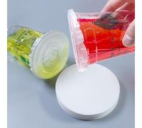Nanaiche 500 Pcs White Leak-Proof Cup Cap Lid Liners,Round Sealing Paper Pads Waterproof Spill Proof Paper for Plastic Drink Cup,Milk Tea Coffee Beverage Cup Leak Proof Film Sealing Film (4.5 Inch)