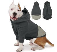 Nanaki Dog Hoodies for Large Dogs with Pocket, Stretchy Pullover Large Sweatshirt Hooded, Soft Cozy Hoodie Fleece Lining, Dobermann Clothes for Winter(Grey,3XL (Back: 24.4",Chest: 14.2", Neck: 24")