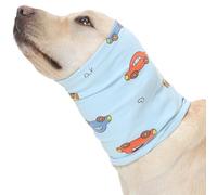 Nanaki Soft Dog Ear Covers For Blow Drying Grooming-Quiet Dog Noise Cancelling Ear Muffs Protection For Sound Thunderstorm,Fireworks,No Shake Head Wrap Hematoma Anti-Scratching,Snood Protector Blue,XL