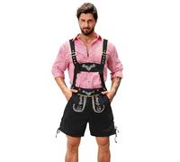 NANAMEEI Lederhosen Outfit Oktoberfest German Costume Lederhosen Mens Bavarian Costume Black 2XL