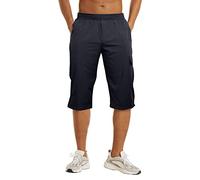 NANAMEEI Men's Summer Beach Shorts Men's Below Knee Shorts 3/4 Length Trousers,Dark Blue,2XL