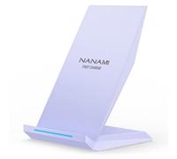 NANAMI Wireless Charger for Samsung and iPhone - 10W Max Fast Cordless Charging Stand for Galaxy S26 S25 S24 S23 S22 S21 S20 S10, 7.5W for iPhone 17 16 15 14 13 12 11 Pro Max X XS XR Purple