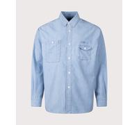 nanamica Mens Oversized Regular Collar Chambray Shirt - Colour: Light Indigo - Size: Medium