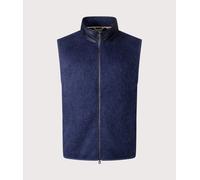 nanamica Mens Zip-Up Mohair Vest - Colour: Navy - Size: Large