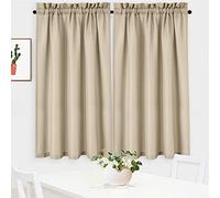 NANAN Waffle Woven Textured Short Curtains for Kitchen Waterproof Window Covering for Bathroom - 30" x 45", Plaza Taupe, Set of 2