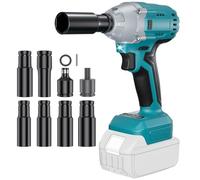 Nananuu 700Nm 3 in1 Cordless Impact Wrench Compatible with Makita 18V Lithium Battery (No Battery), Brushless Impact Wrench with 6 Sockets and LED Light for Scaffolding and Automotive Assembly
