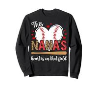 Nanas Baseball Field Leopard Polka Dot Heart Sports Sweatshirt