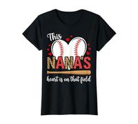 Nanas Baseball Field Leopard Polka Dot Heart Sports T-Shirt