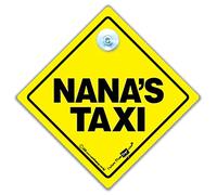 Nana's Taxi Car Sign, Baby on Board Style Suction Cup Car Sign For Granny