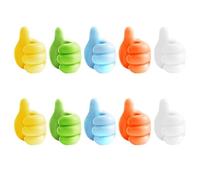 nanaxagly Silicone Thumb Wall Hook, 10Pcs Creative Multi-Function Self-Adhesive Wall Decoration Hook for Cable Clip Key Hat Makeup Brush, Home Office Wall Storage