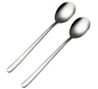 nanaxagly Spoons, Korean Spoons with Long Handles, 2 Pieces Soup Spoons Stainless Steel, Rice Spoon, Asian Soup Spoon, for Home, Kitchen, or Restaurant, 8 inches