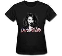 nanbei Women's Demi Lovato American T Shirts Black L