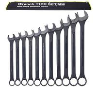 Nanberone 11PC Jumbo Combination Wrench Set - Metric 34 to 50mm Extra Large Multifunctional Wrench Sets with Pouch | Black Oxide