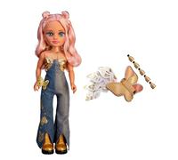 Nancy Gold Makeup Doll with Complete Makeup Kit, 5 in 1 Pencil, Tattoos and Gold Eyeshadow, Includes Butterfly Shaped Box, Creative Beauty Play, From 3 Years, Famosa (NACB5000)