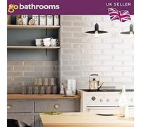 Nancy Kitchen Bathroom Gloss Finish Brick Effect Modern Rectangular Wall Gloss Ceramic Box of 25 Tiles 75mm x 300mm- Gris Grey