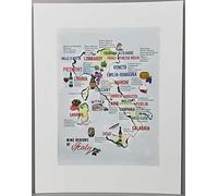 Nancy Nikko Design Italian Wine Map, Map of The Wine Regions of Italy, 8 1/2 x 11