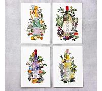 Nancy Nikko Wine Posters/Prints - Decorative Prints of Your Favorite French Wines with The Aromas They Exude (8 1/2 x 11 unframed, Set of All Four Prints)