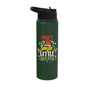 Nancy Santa's Little Helper Nancy Christmas Name Stainless Steel Insulated Water Bottle