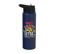Nancy Santa's Little Helper Nancy Christmas Name Stainless Steel Insulated Water Bottle