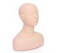 Nanddi Esthetics Mannequin Head with Shoulders, Large Multi Function PVC Manikin Head Soft Cosmetology Simulation Training Mannequin Head Model for Facials Massage Makeup Practice Wigs Hat Display