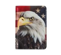 Nander American Flag Eagle Leather USA Passport Holder Cover Travel Wallet Case Protector
