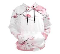 Nander Hooded Sweatshirts Japanese Cherry Blossom Unisex Men's Pullover Hoodie Hoodies, Cherry Blossom, S