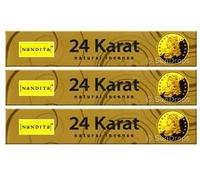 Nandita 3 x 24 KARAT Premium Incense sticks (3 Packs of 12 sticks) 15g