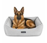 NANDOG Reversible Dog Bed from The Signature Collection - Luxury Cloud-Soft Pet Bed for Medium to Large Dogs 34x 22 Inch, Premium Pet Gear, Washable, Plush Comfort, Modern Style - Light Grey