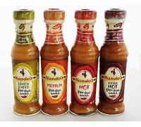 Nandos Peri Peri 125ml Sauces - Lemon & Herb, Medium, Hot + Extra Extra Hot Sauce.