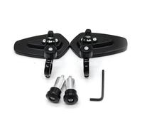 NANGAEBPPW 1 Pair Universal 7/8" 22mm Handle Bar End Motorcycle Side Rearview Mirrors Aluminum Rear View(BLACK)