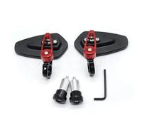 NANGAEBPPW 1 Pair Universal 7/8" 22mm Handle Bar End Motorcycle Side Rearview Mirrors Aluminum Rear View(RED)