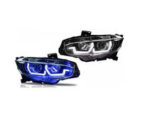NANGAEBPPW Car Bumper Head Light For Civic 2016 2017 2018 2019 Fog Headlight Assembly Lens Plug And Play Auto Accessories(HID xenon bulb)