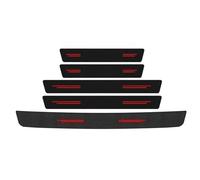 NANGAEBPPW Carbon Fiber For VW For Caddy Threshold Sticker Door Pedal Strips Trunk Sill Bumper Anti Scratch Guard Decals(RED,5PC)