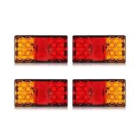 NANGAEBPPW For Most Car Truck Trailer Tractor Bus ATV RV Lorry Van 12V 24V 12 LED Tail Brake Light Square Signal Lamp Stop Warning Reverse Light(4pcs Tail Light)