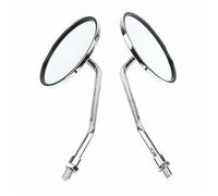 NANGAEBPPW For Triumph Etc Universal 8mm 10mm Motorcycle Side Mirror Chrome Round Rearview Mirrors Old School Touring Dirt Bike(8mm)