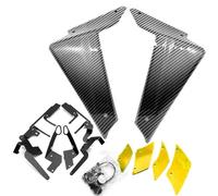 NANGAEBPPW Motorcycle Sport Downforce Naked Side Spoilers Aerodynamic Wing Deflector Frame Cover For YAMAHA MT09 MT 09 MT-09 SP 2021-2023(Carbon Look-Yellow)