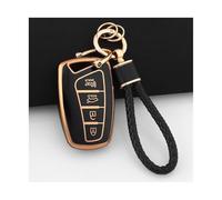 NANGAEBPPW TPU Car Key Case Bag For Hyundai For Santa Fe Sport Ix45 For Equus For Centennial For Genesis G80 For Grandeur For Azera 2013-2016(Black Gold,SET)
