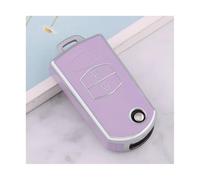 NANGAEBPPW TPU Car Key Case Cover Shell For Mazda 3 5 6 Series M6 RX8 MX5 Flip Protector Fob Bag Accessories(Purple,2 button)