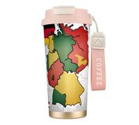 nanger Abstract German Flag Map 316 Stainless Steel Insulated Coffee Mug Vacuum Cup With Leak Proof Lid, Keep Hot Or Cold